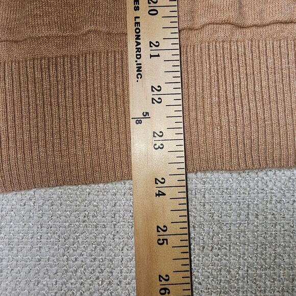 Prana Tan Lightweight Knit Hoodie Sweater with Dolman Half Sleeve Small - Picture 8 of 11